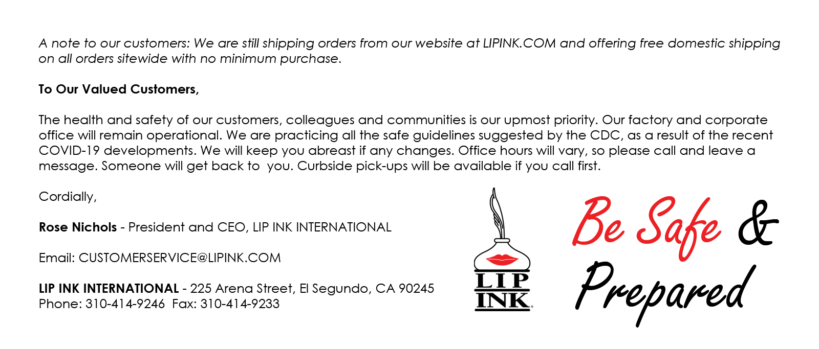 LIP INK Official Site - Smear Proof Cosmetics